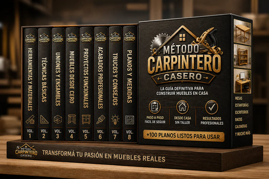 Metodo Carpintero Casero: +100 Planos Faciles y Practicos - De Cero A Tu Primer Mueble En 30 Dias